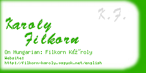 karoly filkorn business card